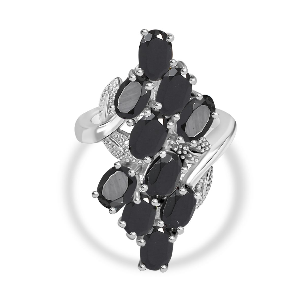 Schwarzer Spinell Ring - 6,06 ct.